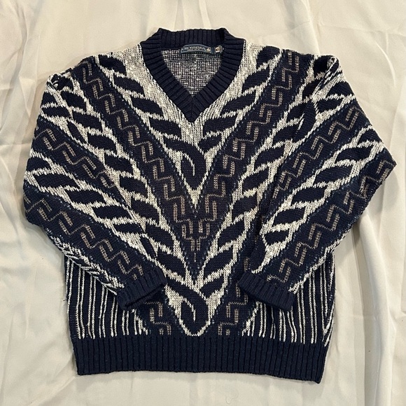 Vintage Knit Weave Grandpa Sweater - M - Picture 1 of 9